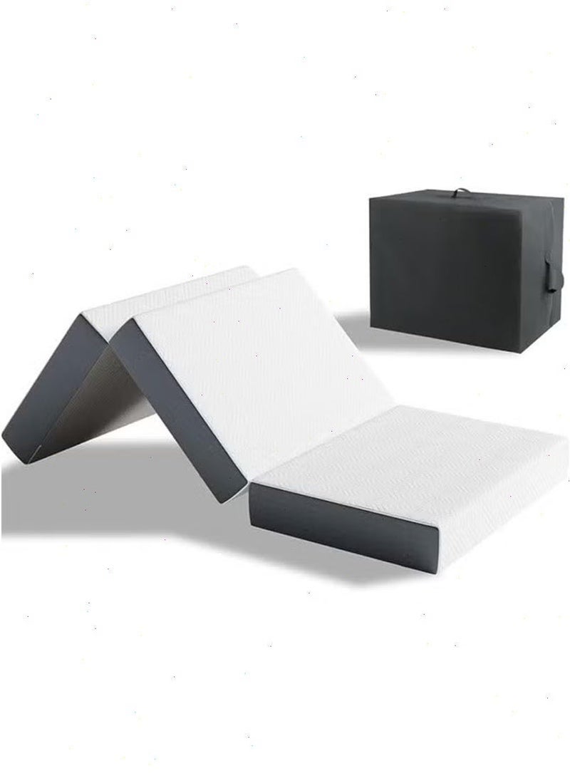 Single Bed Mattress – 3-Fold Foldable Mattress with Non-Slip Bottom, Portable Camping Mattress for Indoor Bedroom/Guest Room Use & Outdoor Camping Use, 197cm×96cm×9cm - Image 3